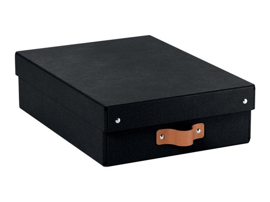 Leitz Boîte d'archives Puro plate avec couvercle à charnière, 2 pièces, Noir