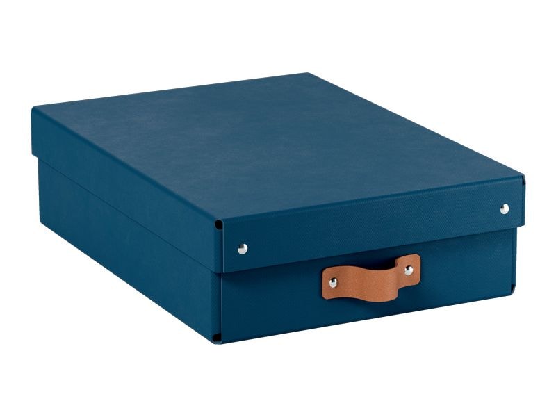 Leitz Boîte d'archives Puro plate avec couvercle à charnière, 2 pièces, bleu nuit