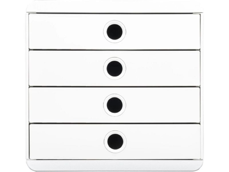 Exacompta Boîte à tiroirs Pop-Box AutentiK, 4 tiroirs, blanc