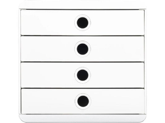 Exacompta Boîte à tiroirs Pop-Box AutentiK, 4 tiroirs, blanc