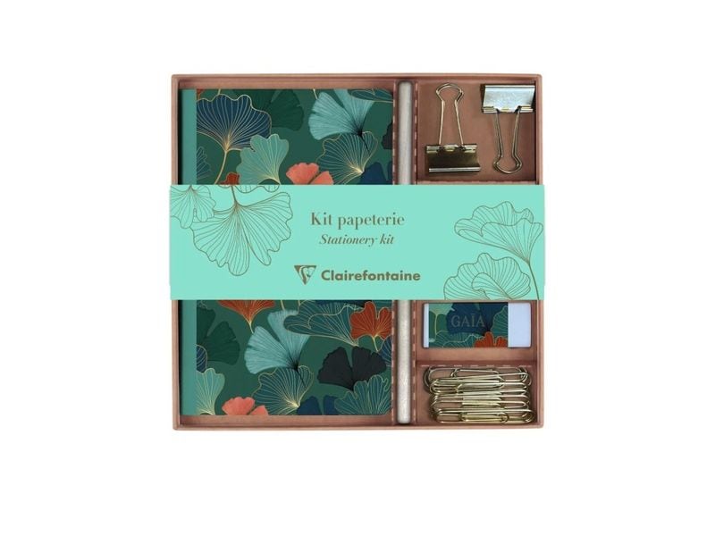 Clairefontaine Set d'écriture Gaia A5, À lignes, Bleu