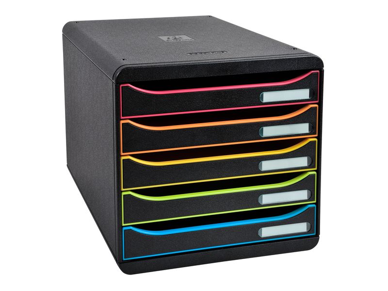 Exacompta Boîte à tiroirs Big Box Plus 5 tiroirs, noir