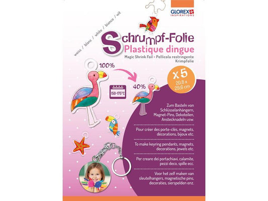 Glorex Film rétractable Transparent, A4, 5 feuilles