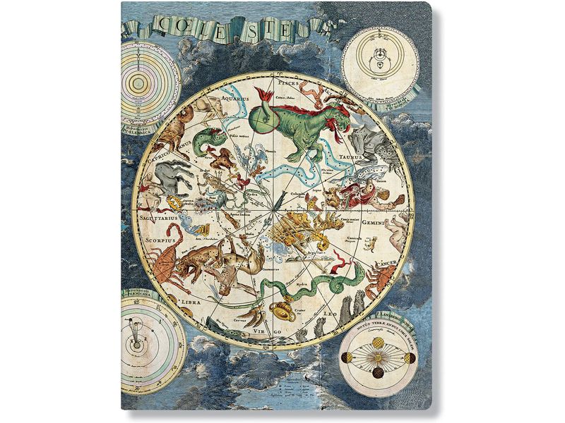 Paperblanks Bloc-notes Carte céleste 14.8 x 21 cm, À lignes, Multicolore