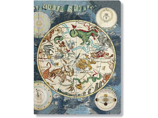 Paperblanks Bloc-notes Carte céleste 21 x 29.7 cm, À lignes, Multicolore