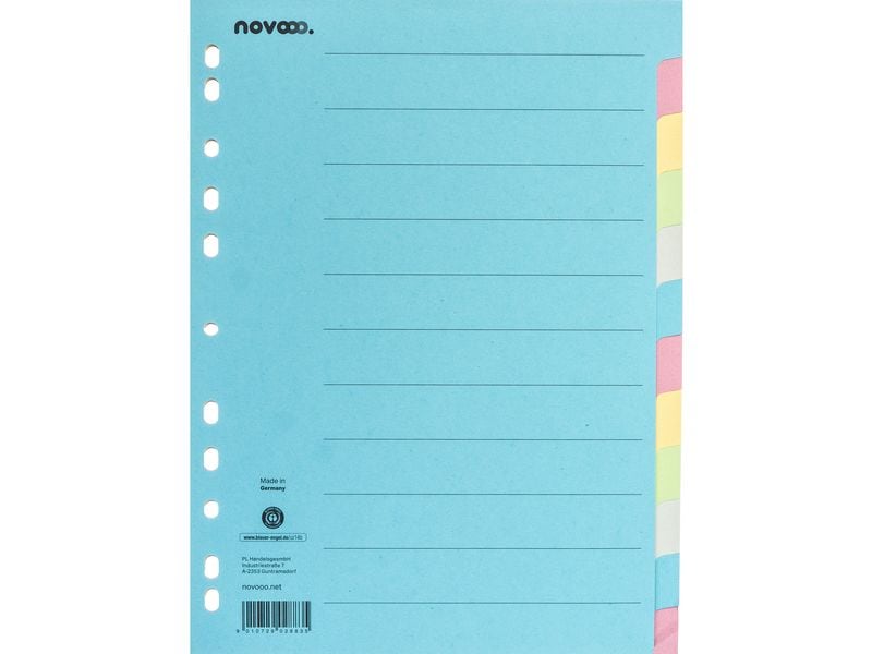 novooo. Registre A4, 1 rangée, 12 onglets Coloré