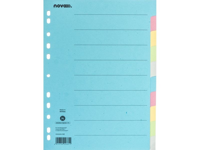 novooo. Registre A4, 1 rangée, 10 onglets Coloré