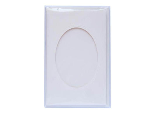 Folia Carte passe-partout 220g/m2  ovale blanc perle