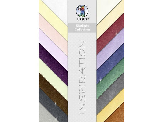 URSUS Papier pailleté Starlight 23 x 33 cm, 200 g/m², 18 feuilles