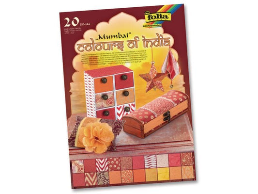 Folia Bloc de papier à motif India Mumbai Couleur assortie