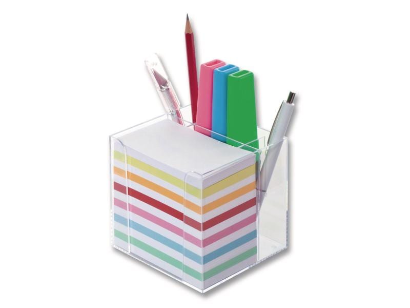 Folia Distributeur à feuillets adhésif avec porte-stylo Transparent