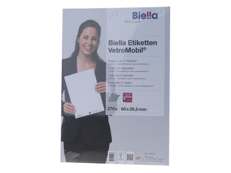 Biella Étiquettes universelles 30 x 60 mm