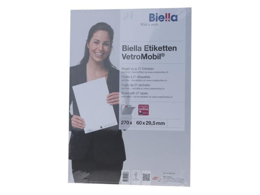 Biella Étiquettes universelles 30 x 60 mm