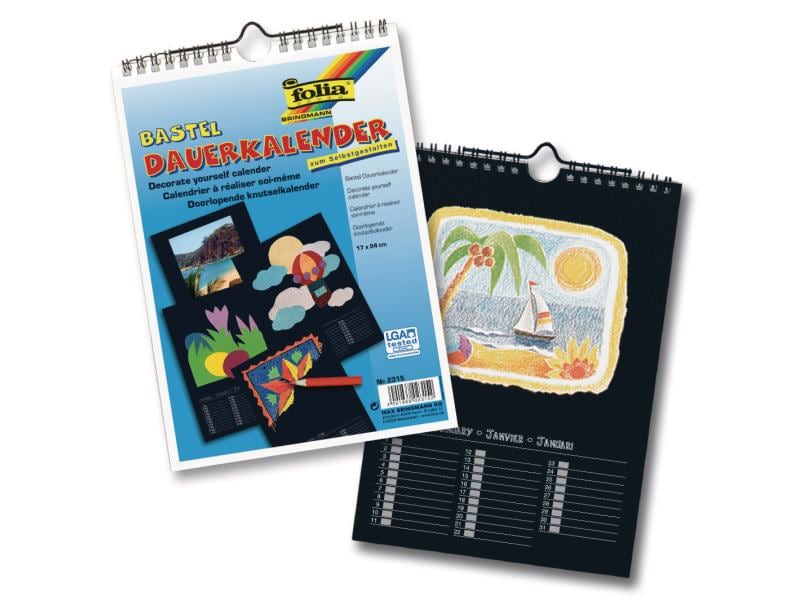 Folia Calendrier perpétuel 17 x 24 cm, noir