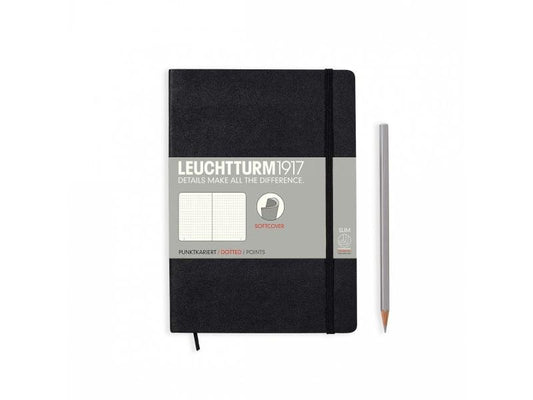 Leuchtturm Carnet de notes Couverture souple moyenne A5, Pois, Noir
