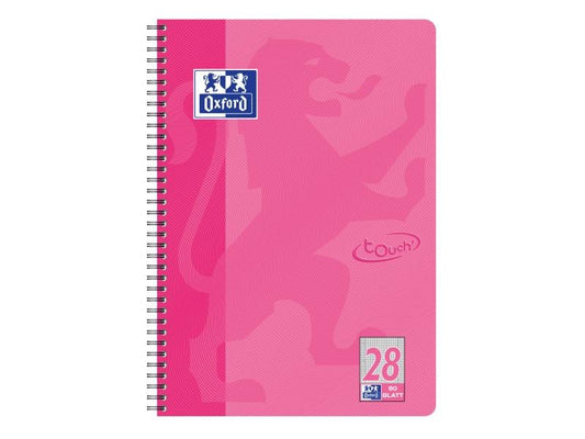 Oxford Carnet de notes Carnet de notes Touch college, A4, quadrillé, rose