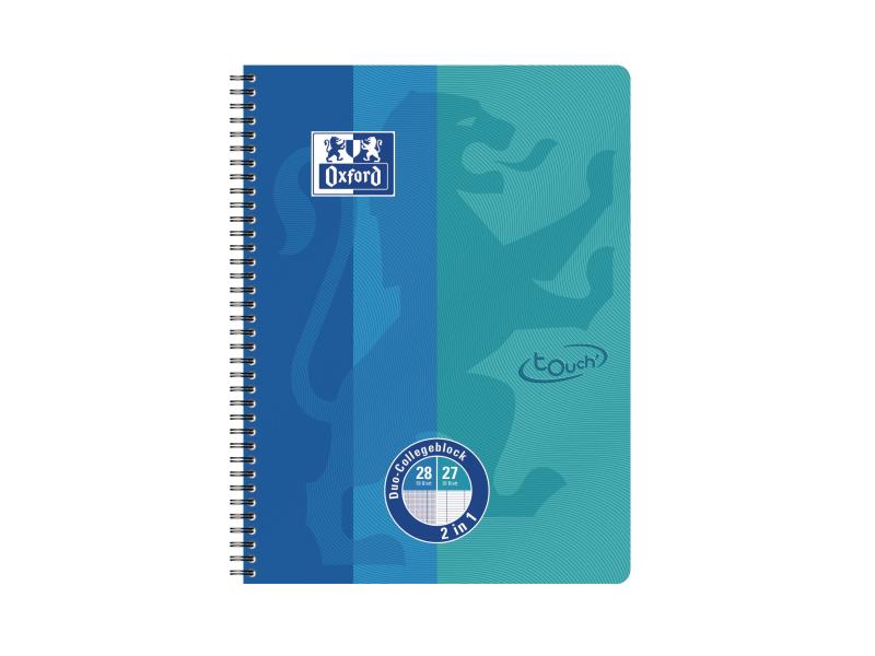 Oxford Carnet de notes Touch College Pad Duo, A4, quadrillé, bleu marine