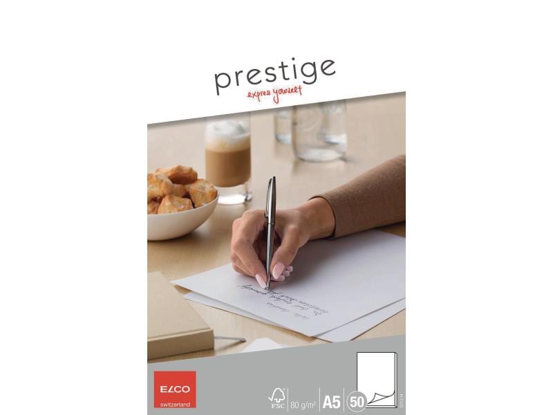 ELCO Bloc-notes Prestige A5 Blanc, 50 feuilles