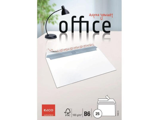 ELCO Enveloppe Office B6 sans fenêtre, 25 pièces