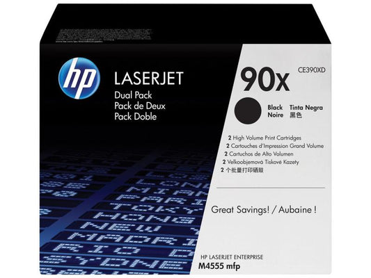 HP Toner Nr. 90X (CE390X) Black (paquet de 2)