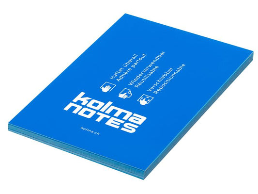Kolma Fiche de bloc-notes NOTES A6 Bleu, 100 feuilles