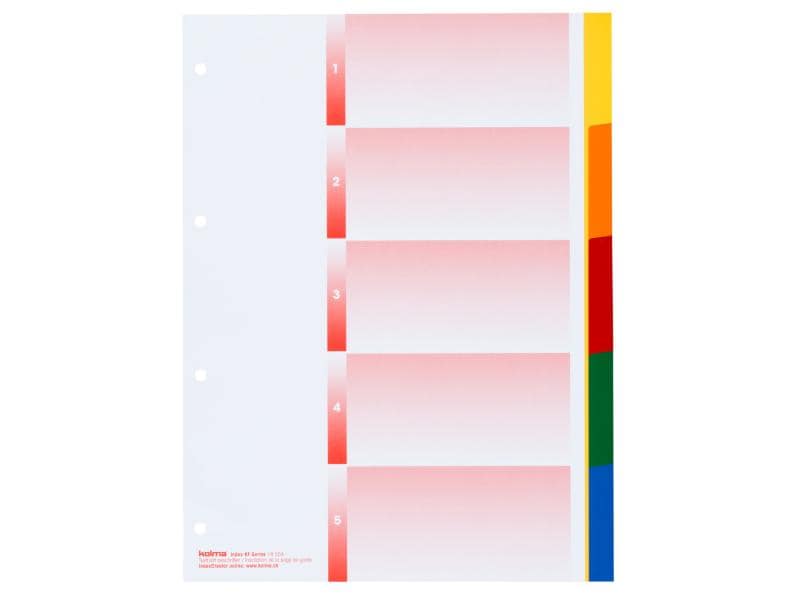 Kolma Registre KolmaFlex A4 1-5 En couleur