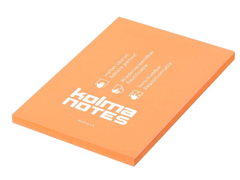 Kolma Fiche de bloc-notes Notes A6 Orange, 100 feuilles