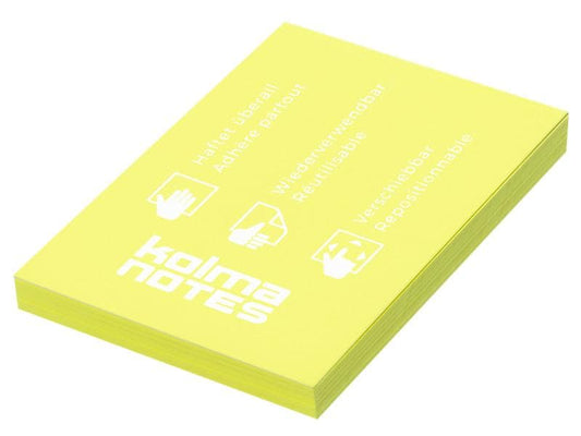 Kolma Fiche de bloc-notes NOTES A8 Jaune, 100 feuilles