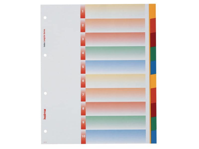 Kolma Registre A4 XL LongLife 1-10 En couleur