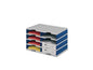 Styro Rangement pour documents styrodoc duo Standard, Bleu, 8 compartiments