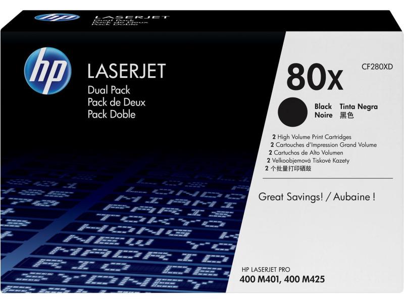 HP Toner Nr. 80X (CF280XD) Black (paquet de 2)