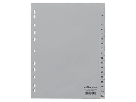 DURABLE Registre A4 1-20, Haut, Gris