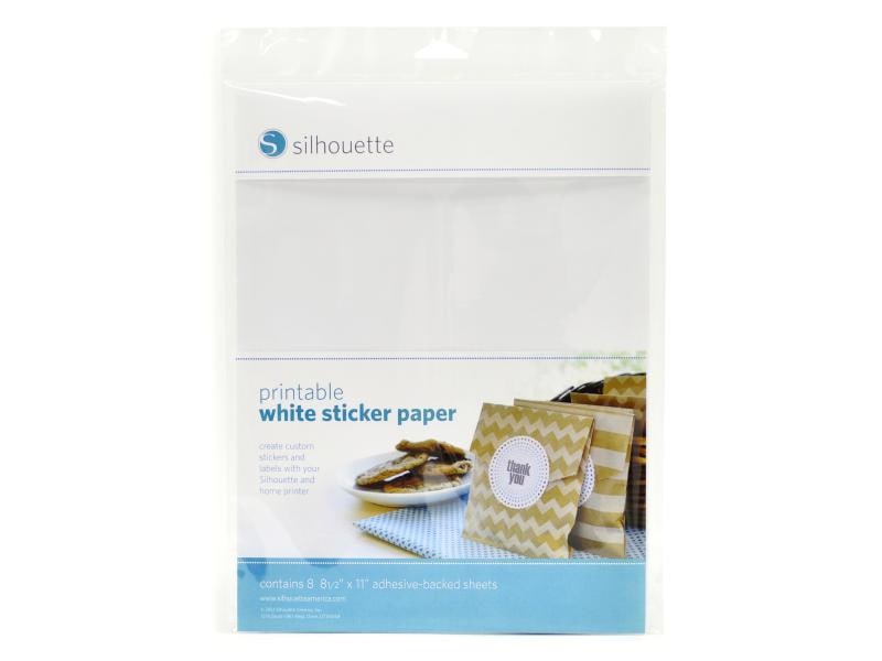 Silhouette Papier autocollant imprimable Sticker blanc