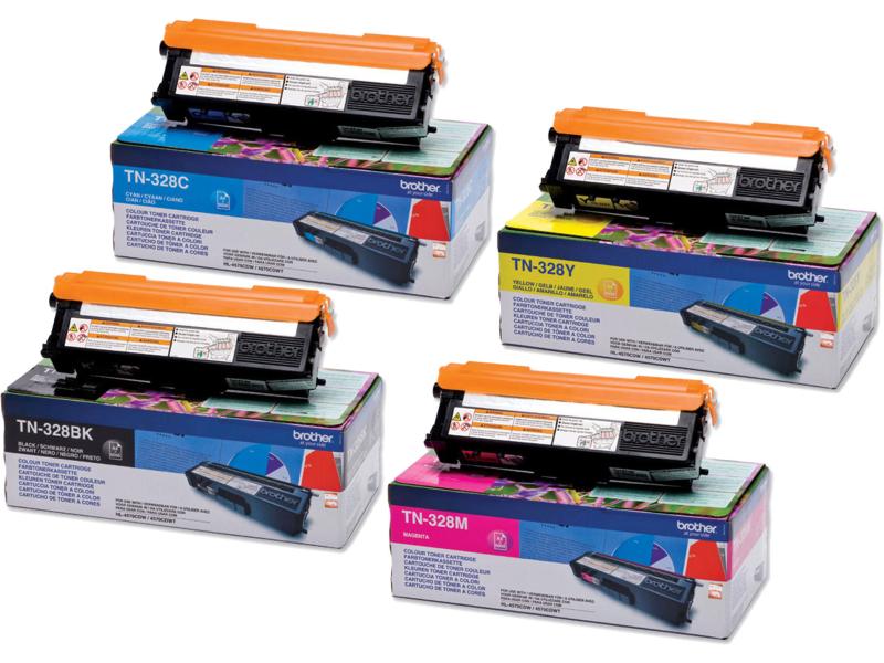 Brother Toner-Kit TN-328 Schwarz/Cyan/Magenta/Gelb