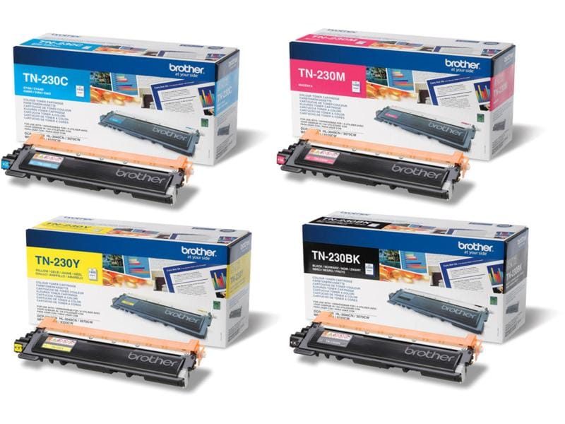 Brother Tonerkassetten TN-230 Schwarz/Cyan/Magenta/Gelb