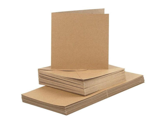 Creativ Company Carte vierge 15 x 15 cm 50 jeux, brun