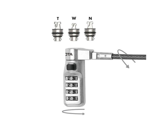 DICOTA Serrures de sécurité Universal 3 Heads Combination D31717