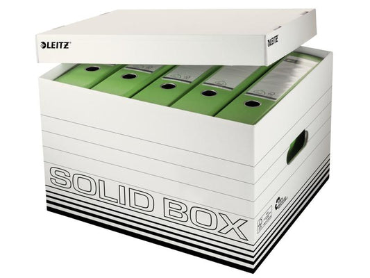 Leitz Boîte d’archivage Solid Box Taille L, 10 pièces, Noir