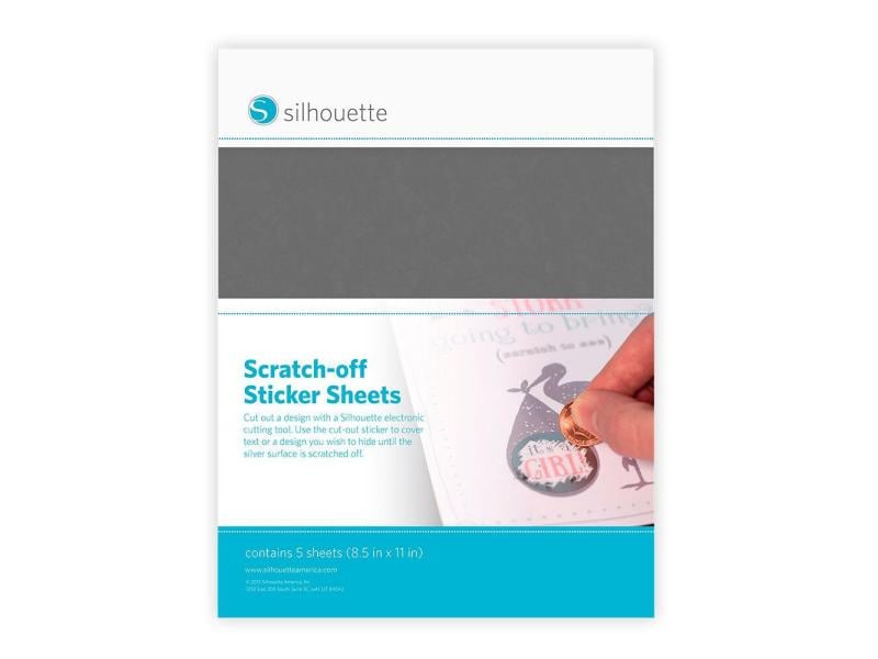 Silhouette Papier autocollant à gratter Gris argent