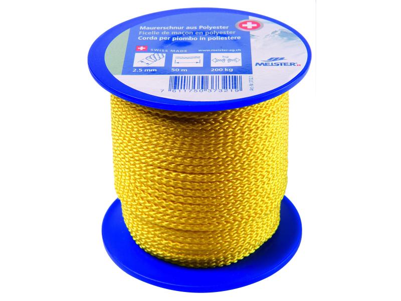 Meister Cordeau à tracer Ø 2,5 mm, 50 m, 200 kg, Jaune
