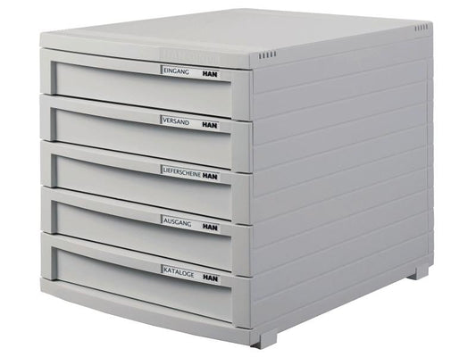 HAN Boîte à tiroirs CONTUR A4 5 tiroirs, fermés, gris