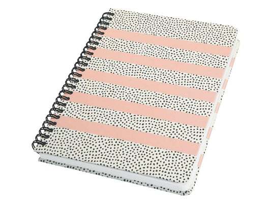 Jolie Carnet de notes Sweet Dots A5, Pois, Rose/Noir/Blanc