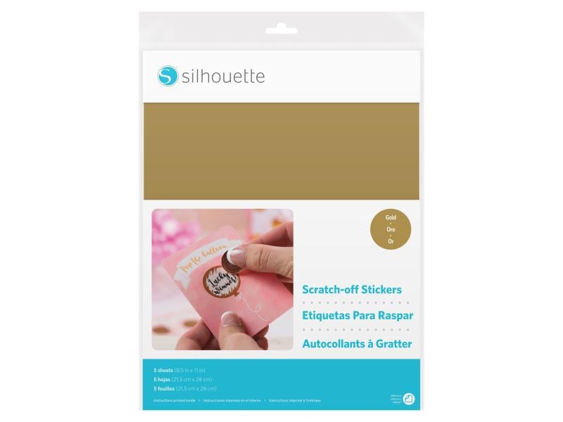 Silhouette Papier autocollant à gratter doré