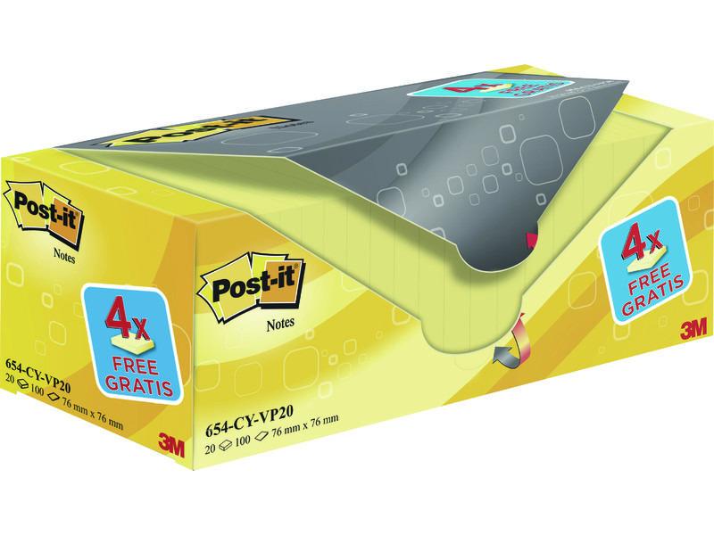 Post-it Fiche de bloc-notes Post-it 7,6 x 7,6 cm ambré