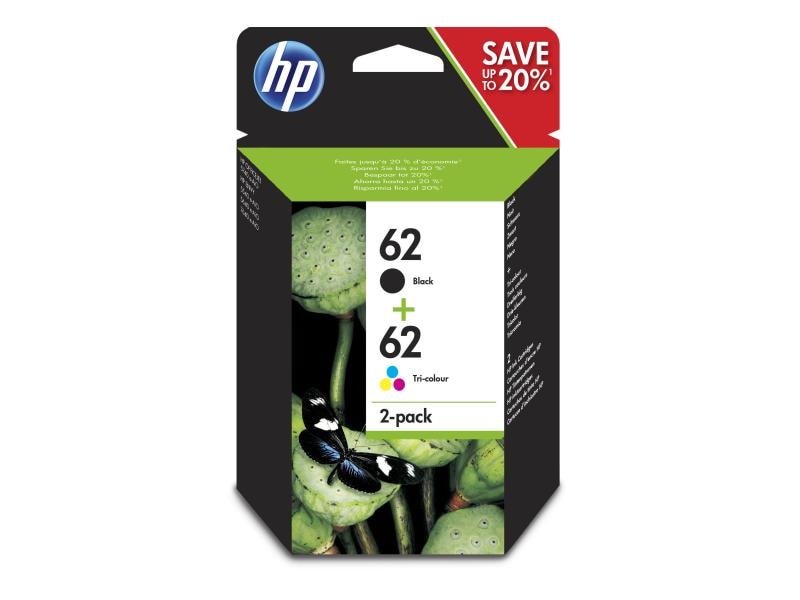 HP Combo Pack No. 62 (Encre N9J71AE) C/M/Y/BK
