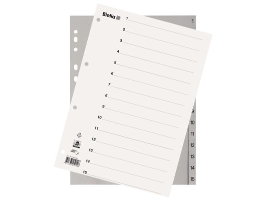 Biella Registre A4 1-15 avec feuille d'index
