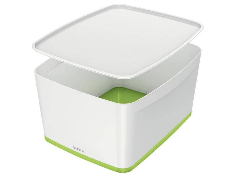 Leitz Boîte de rangement MyBox WOW Grand, vert; blanc, couvercle