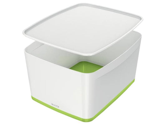 Leitz Boîte de rangement MyBox WOW Grand, vert; blanc, couvercle