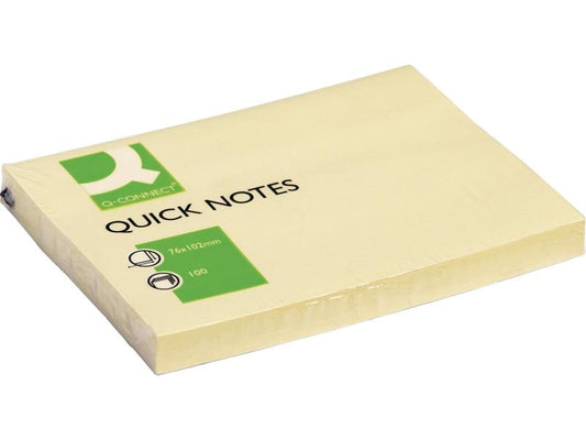 CONNECT Fiche de bloc-notes Quick Notes 76 x 102 mm, jaune