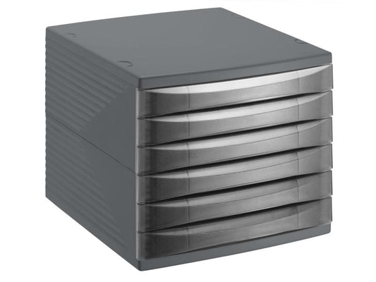 Rotho Boîte à tiroirs Quadra 6 anthracite